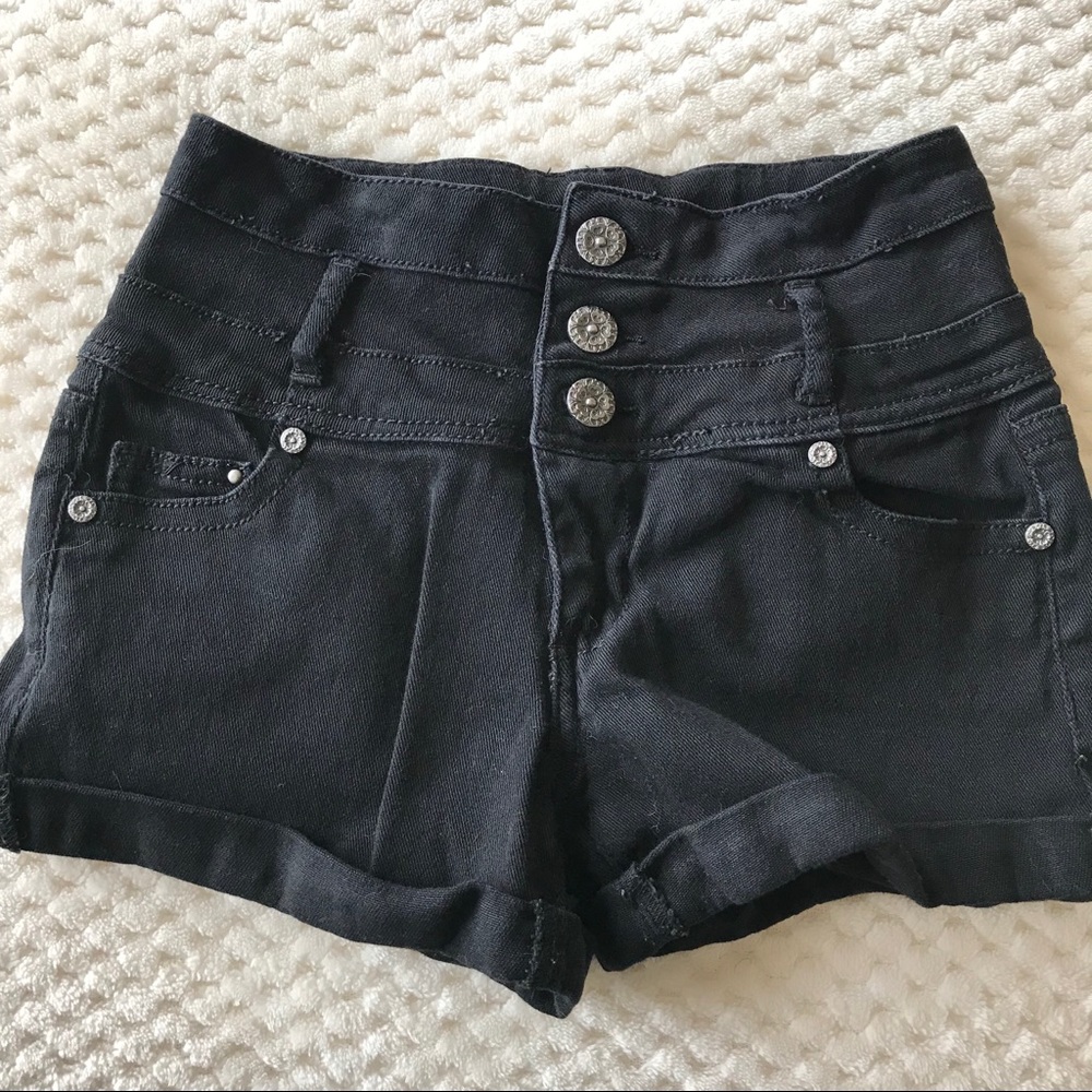 Black high waisted jean shorts Size 00
